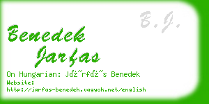 benedek jarfas business card